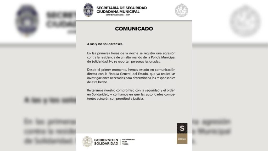 ataque a la casa del subsecretario de secretaria de seguridad de solidaridad