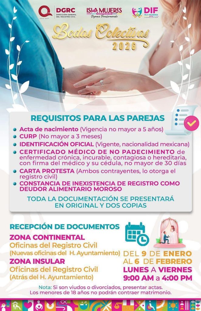 boda gratis en Isla Mujeres