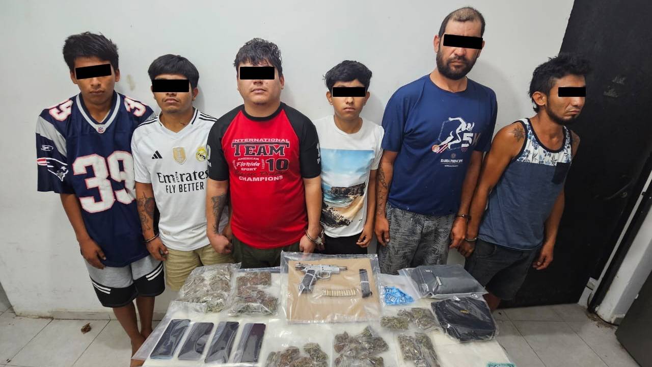 Detienen a seis hombres en Tulum por narcomenudeo y homicidios