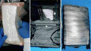 Aseguran 45 kilos de C0c4ína transportada en maletas en el Aeropuerto de Cancún