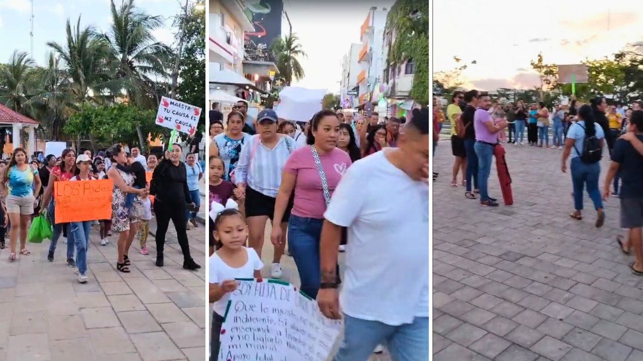 Madres, padres y docentes marchan en Playa del Carmen en apoyo a ...