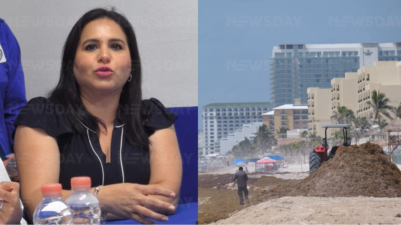 La senadora Mayuli Martínez Simón pide recursos federales urgentes para combatir el sargazo en Quintana Roo.