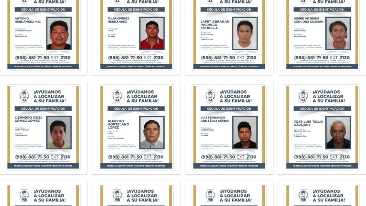 Familias reclaman a 82 de 191 cuerpos identificados en Quintana Roo gracias a sus huellas dactilares