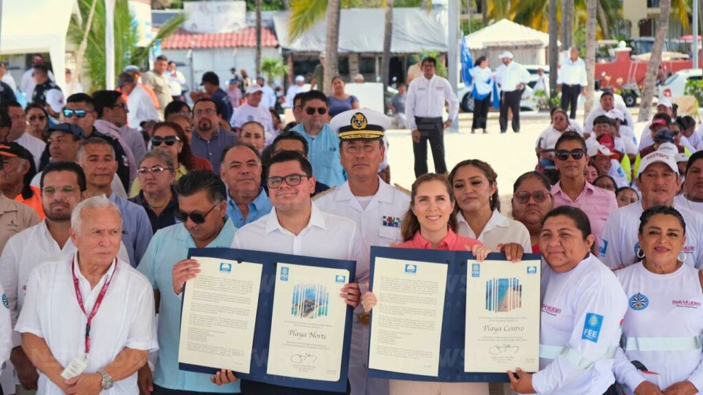 Isla Mujeres refrenda certificación Blue Flag en Playa Norte y Playa Centro. Foto: Paola Chiomante