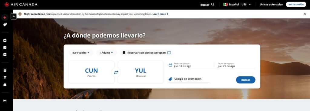 Huelga de Air Canada: Guía para pasajeros con vuelos desde o hacia Cancún