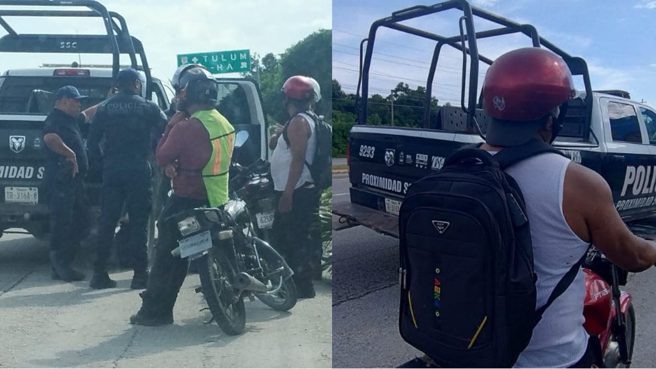 Obreros de CFE acusan a policías de Quintana Roo de intimidación durante labores de mantenimiento en Tulum.