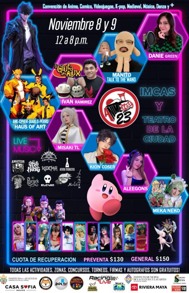 IMCAS y Teatro Xaman-Há albergarán el Anime Fest Riviera Maya en Playa del Carmen.