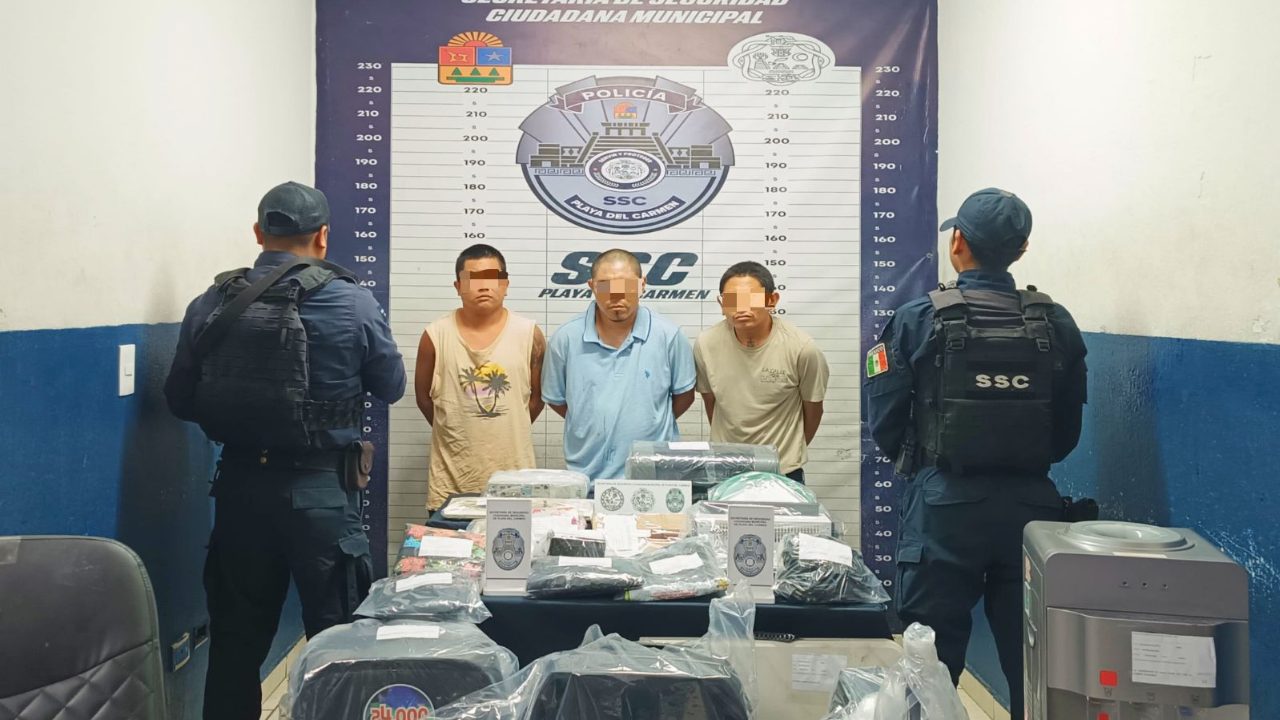 Tres sujetos fueron detenidos por robar en escuelas para niños con discapacidad en Playa del Carmen.
