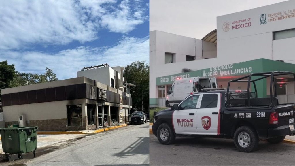 Ataques en Tulum: incendios en tiendas Oxxo y vehículos tras el abatimiento de El Mencho en Jalisco.