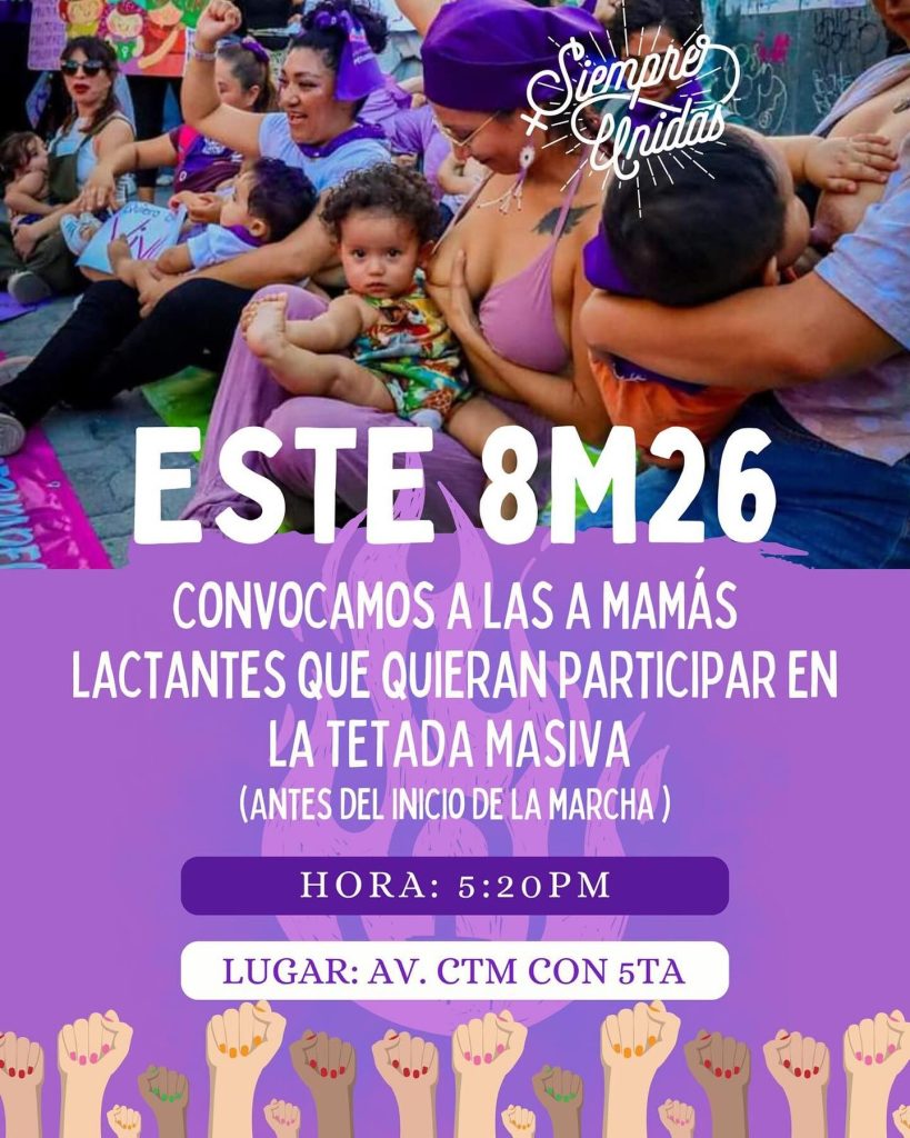 Colectivos feministas presentan la marcha del 8M en Playa del Carmen y su cartelera de actividades.