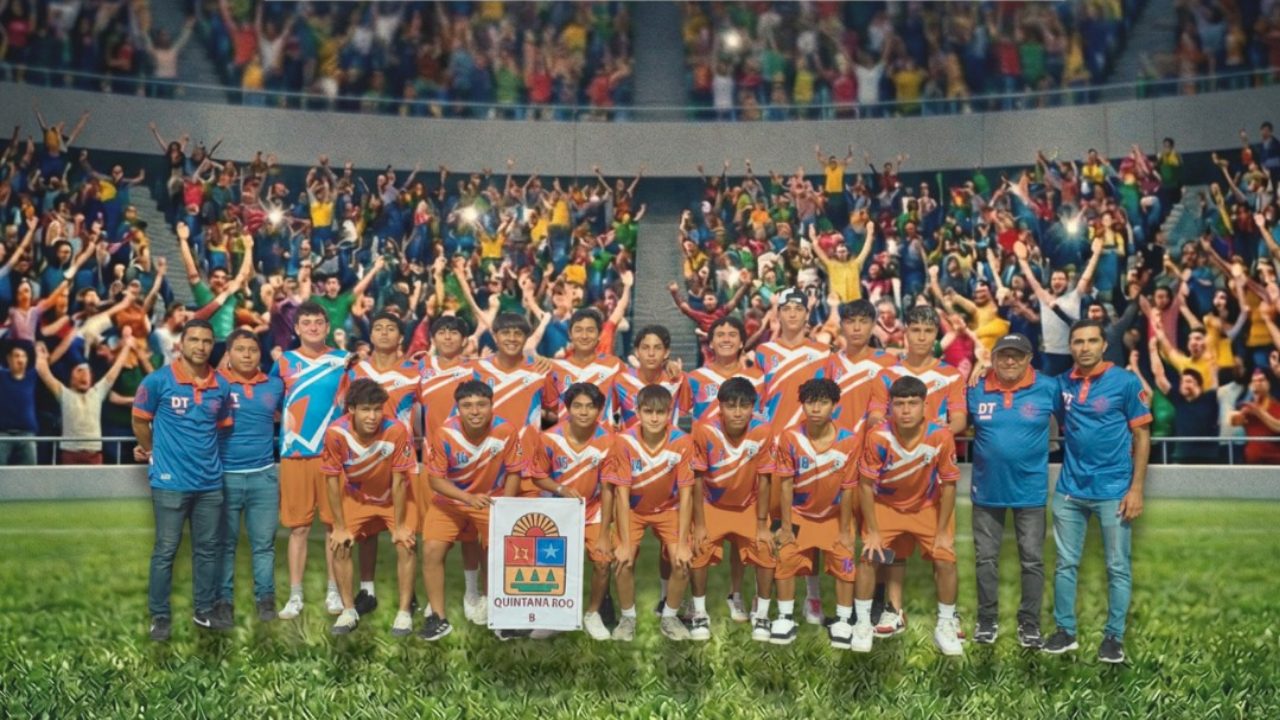 Inauguración del Torneo Nacional de Futbol Varonil 2026 en Playa del Carmen, en las canchas de la unidad deportiva Poliforum.