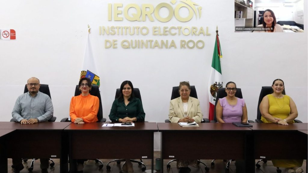 Consejo General del IEQROO durante la sesión en que se aprobaron las resoluciones electorales en Quintana Roo correspondientes a siete procedimientos sancionadores.