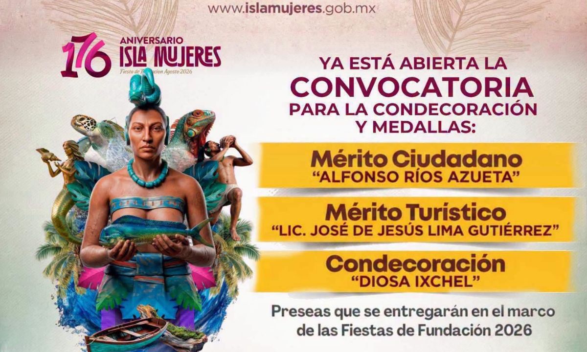 Abren convocatoria para medallas y condecoraciones de Isla Mujeres 2026