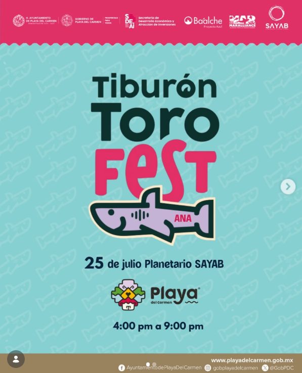 Tiburón Toro Fest 2026 se llevará a cabo el 25 de julio en el planetario El Sayab, en Playa del Carmen.