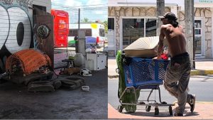 Vista del abandono bajo el puente en Playa del Carmen, ocupado desde hace más de 15 años por personas en situación de calle.