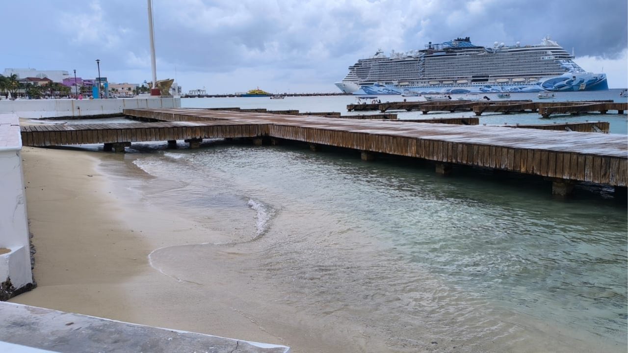Así luce el Malecón de Cozumel, cuya recuperación costará más de 500 millones de pesos.