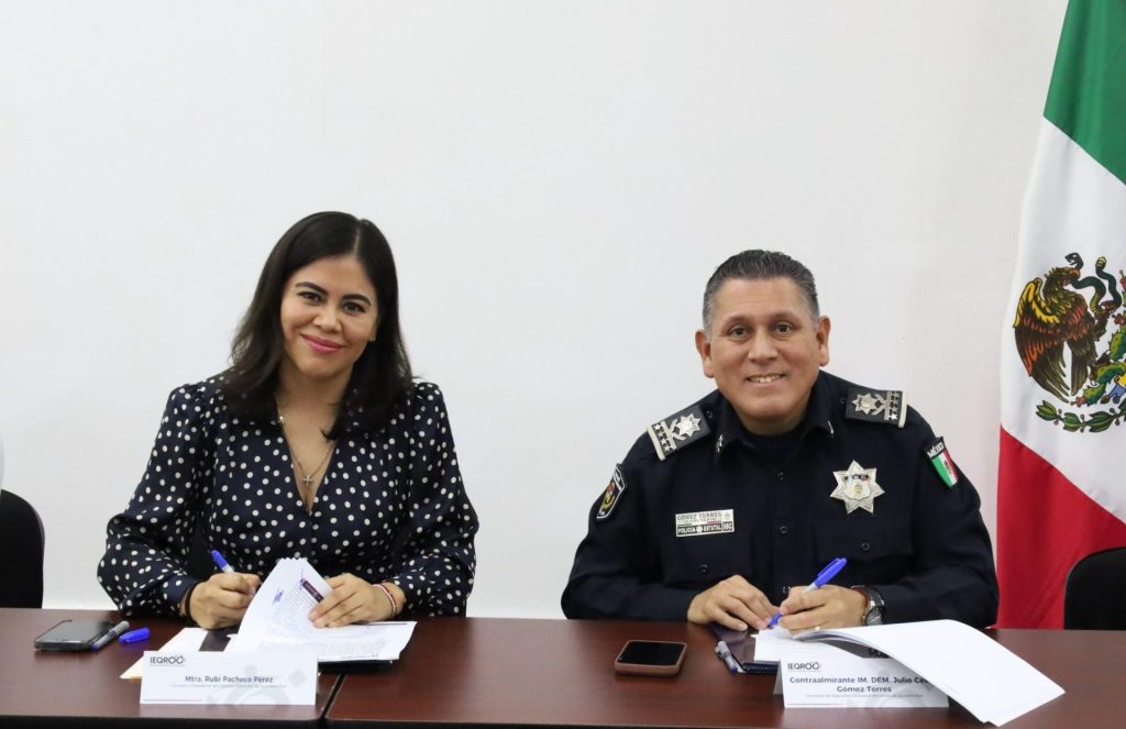 Autoridades del IEQROO y la SSC firman convenio de seguridad para las elecciones de Quintana Roo en 2027.