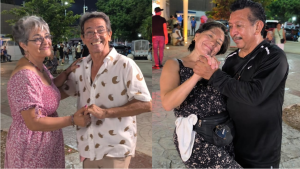 Adultos de la tercera edad de Cancún se reúne cada domingo a bailar en el parque Las Palapas.