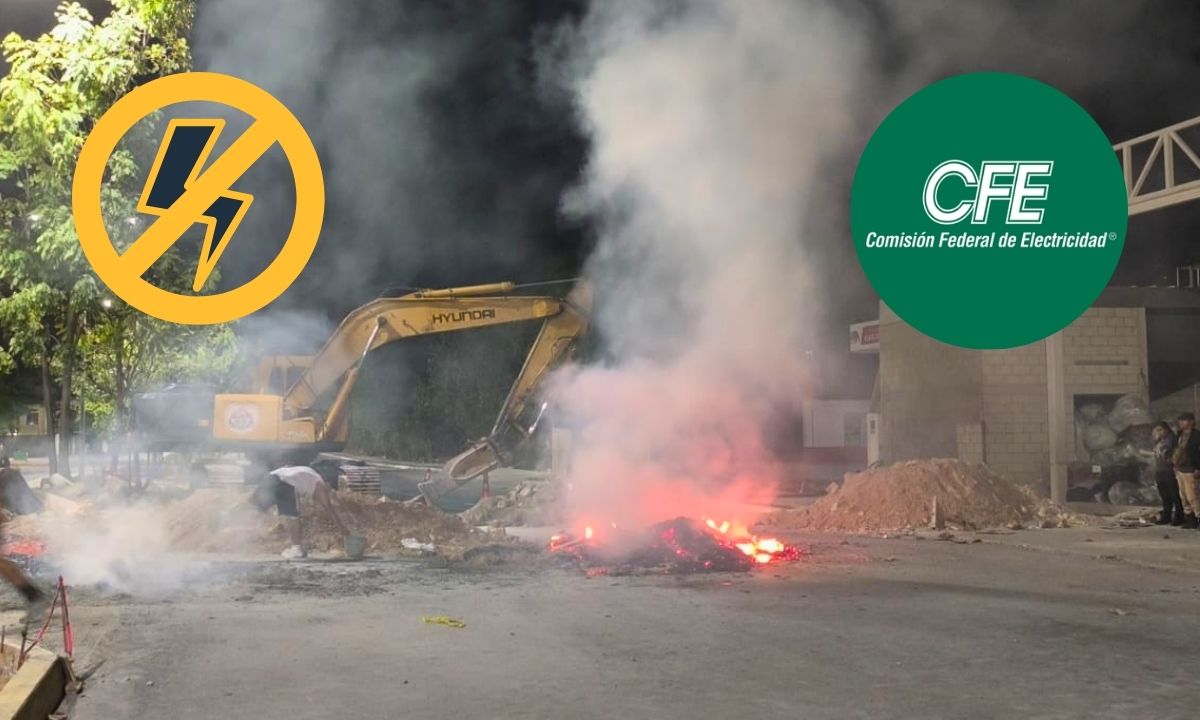 Vecinos provocan incendio y bloquean vía para obligar a la CFE a reponer servicio