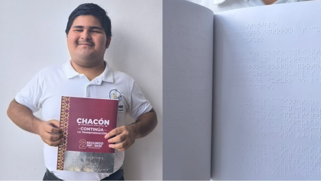 El Informe de Gobierno de Cozumel en braille fue elaborado por el traductor José Manuel Pech Itzá.