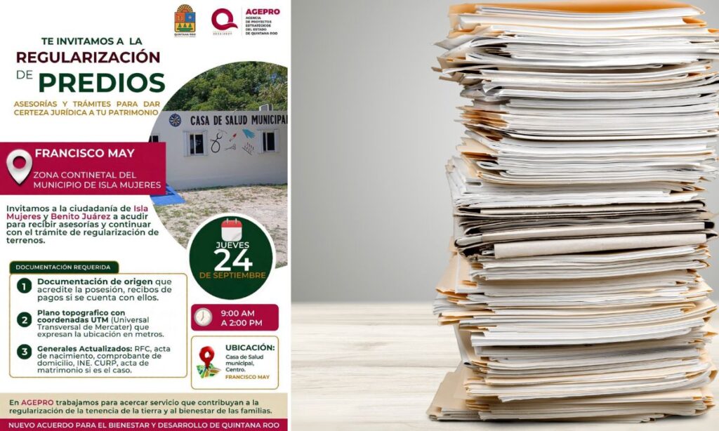 Realizarán jornada de regularización de predios en Francisco May, Isla Mujeres