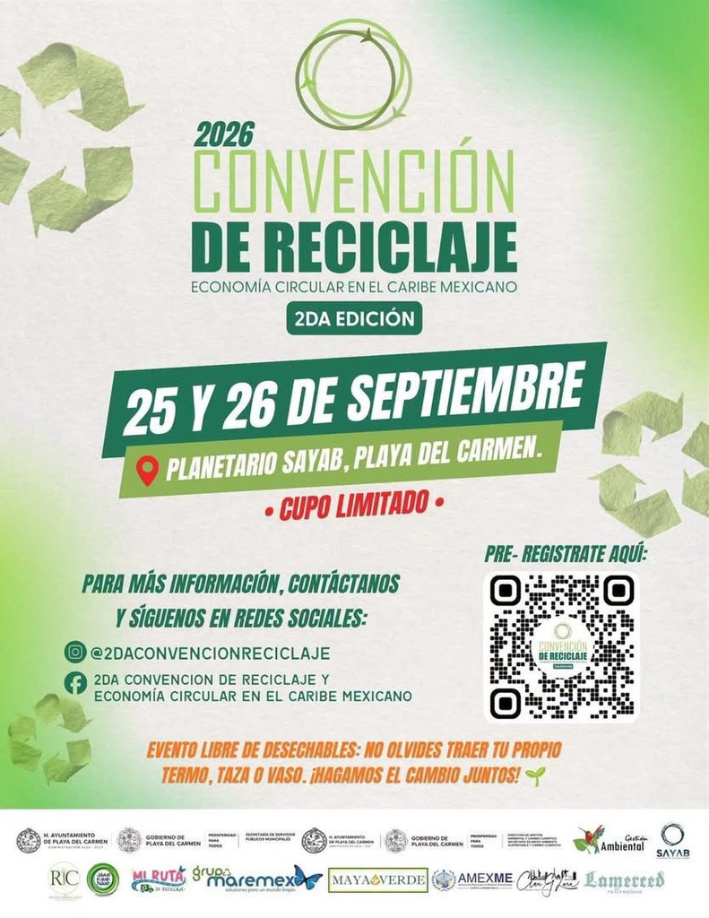La Convención de Reciclaje y Economía Circular en Playa del Carmen se realiza en el Planetario Sayab, con entrada gratuita.