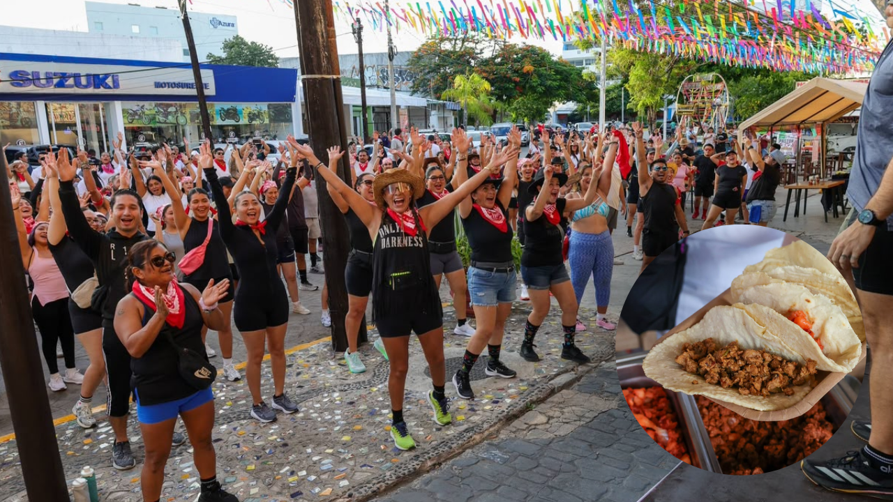 Así se vivió el Taco Social Run en Cancún, con más de 400 corredores participantes.