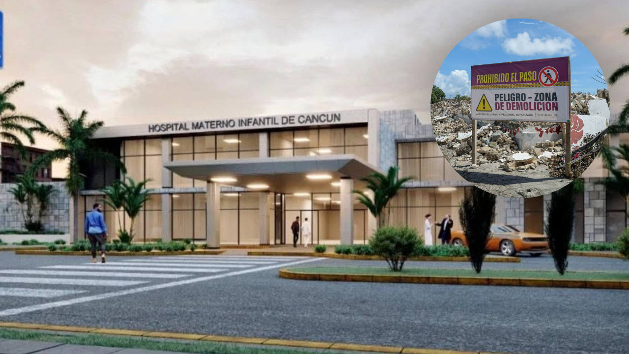 Así avanza la construcción del Nuevo Hospital Materno Infantil en Cancún, en el predio del antiguo Hospital General.
