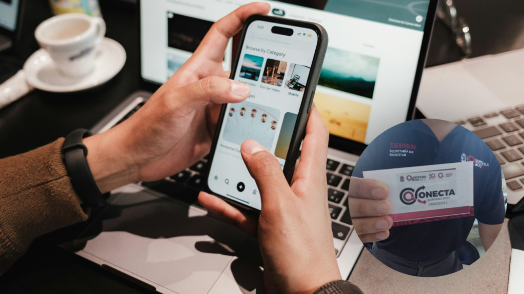 Ciudadanos se registran para recibir el Internet gratuito Conecta Quintana Roo.
