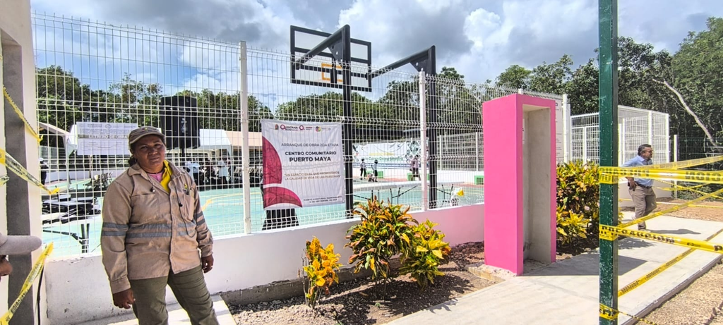 Así luce el Centro comunitario “Javier Carlos Olvera Silveira” en Puerto Aventuras.